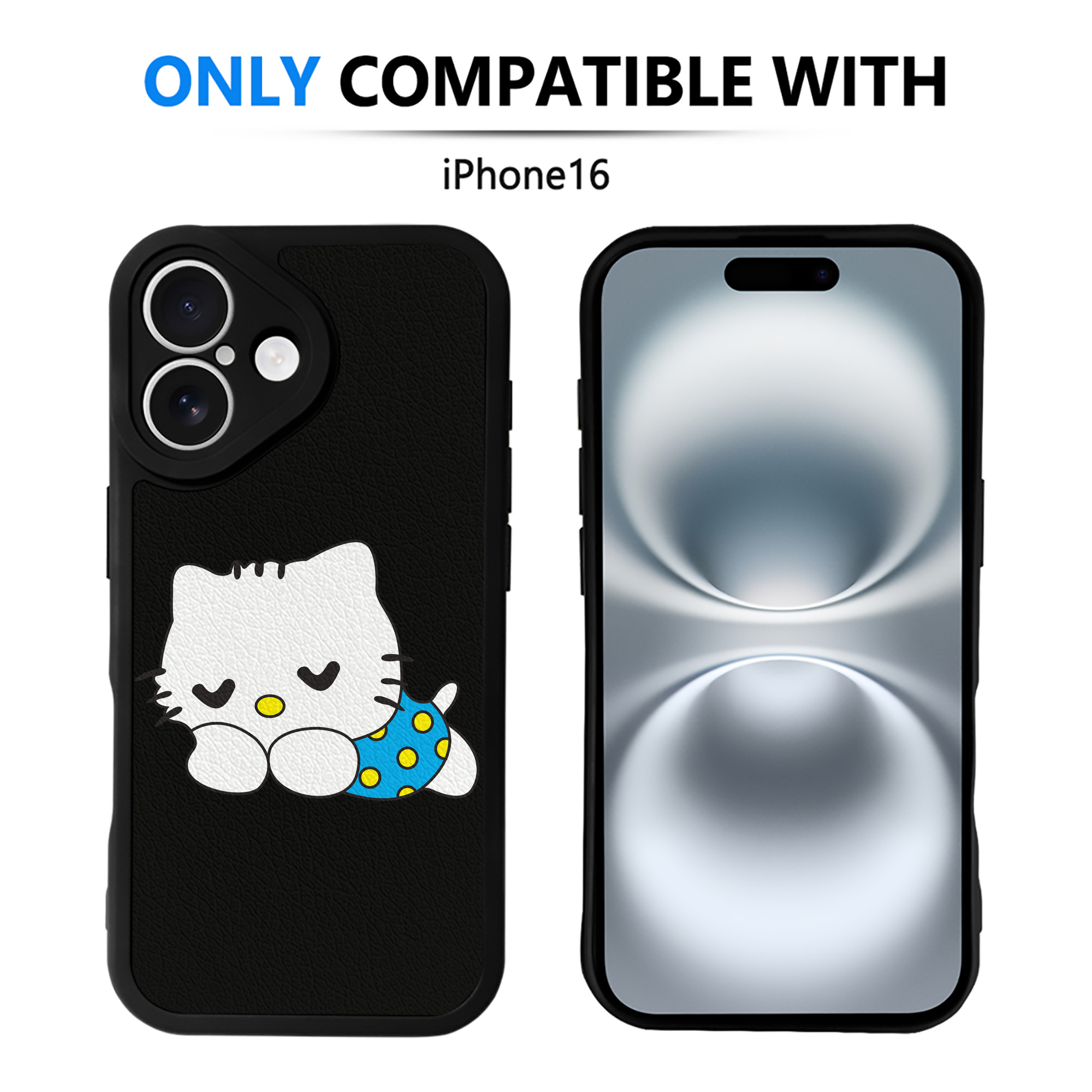 （画像用） Hello Kitty ハローキティ 【iPhone 16シリーズ対応】シリコンスマホケース（レザー調） 材質：シリコン